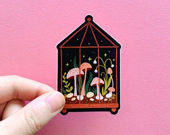 Mushroom Terrarium - Vinyl Sticker