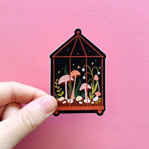 Mushroom Terrarium Vinyl Sticker image 1