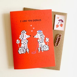 Ich liebe dich Oodles Pudel Karte - Valentine, Liebe, Freund