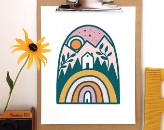 Home in the Mountains -Art Print 5x7, 8x10, 11x14