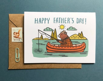 Bear Fisherman Father's Day Card