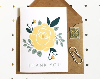Thank You Card -Yellow Rose