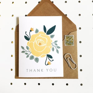 Thank You Card Yellow Rose image 1
