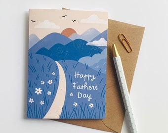 Happy Fathers Day Mountain Meadow -Father's Day Card