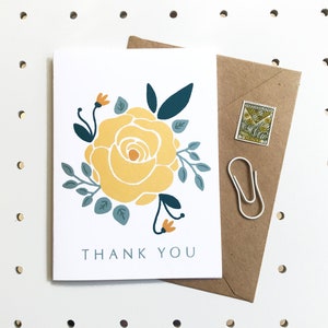 Thank You Card Yellow Rose image 2