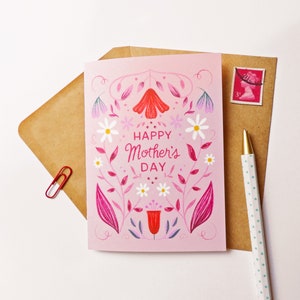 Tarjeta floral para el día de la madre
