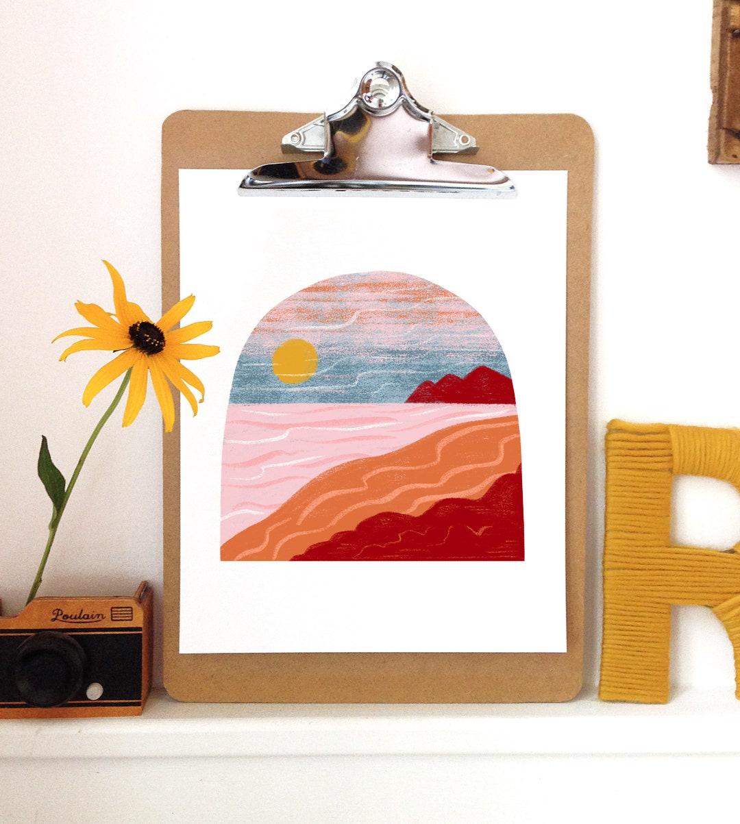 Sunset Coast art Print Etsy