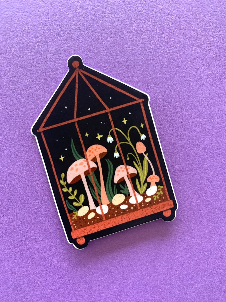Mushroom Terrarium Vinyl Sticker image 9