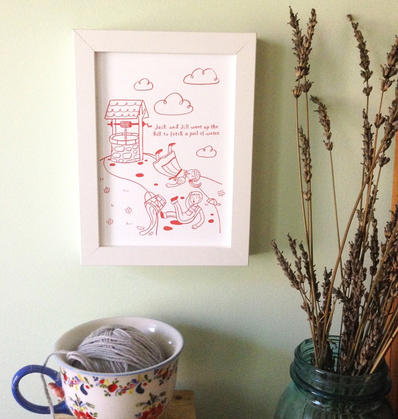 Jack and Jill 5x7 8x10 11x14 Nursery Rhyme Art Print Etsy