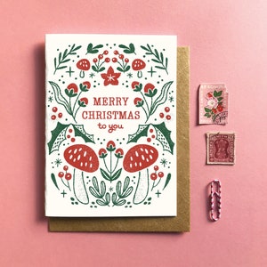 Merry Christmas To You Mushroom Card 2 color options image 1