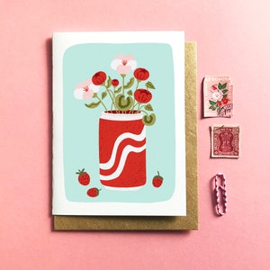 Pop-artboeket Stilleven - geïllustreerde wenskaart - voor elke dag