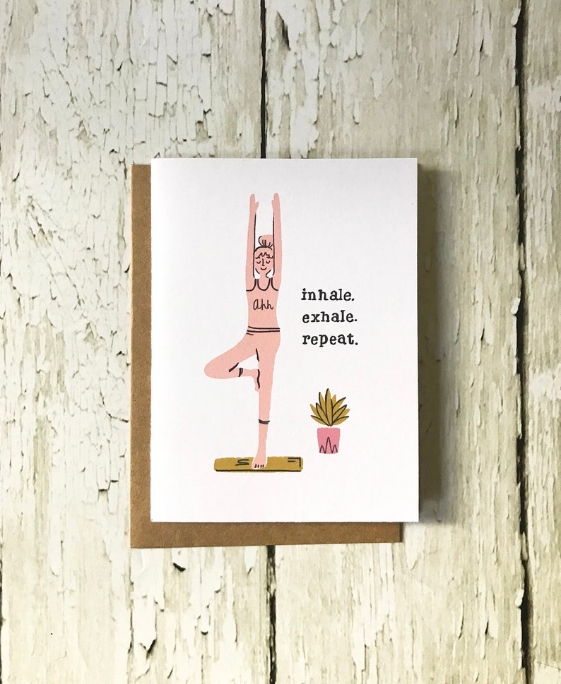 Inhale Exhale Repeat Yoga Card image 1