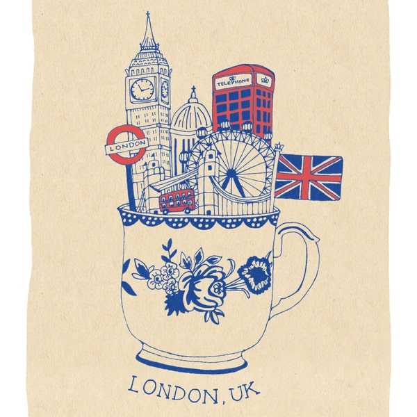 London Teacup Art Print