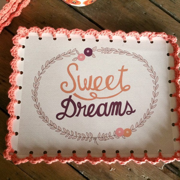 Sweet Dreams Coral Crocheted Print - 9 x 11 1/2