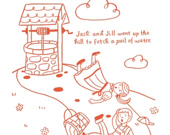 Jack and Jill - 5x7, 8x10, 11x14 Nursery Rhyme Art Print