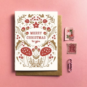 Merry Christmas To You Mushroom Card 2 color options image 2