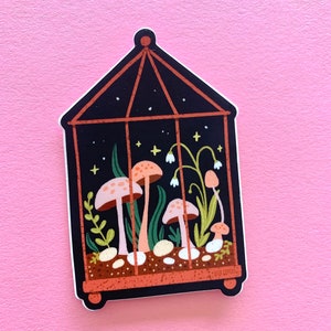 Mushroom Terrarium Vinyl Sticker image 4