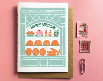 Happy Birthday Bakery Card - 2 color options