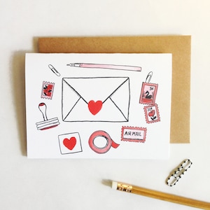 Mot d'amour - carte postale, quotidien, courrier postal