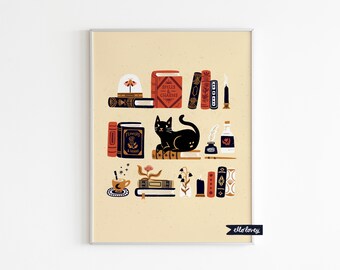 Black Cat Enchanted- Art Print - 5x7, 8x10