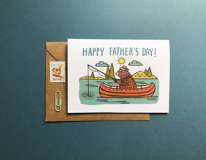 Bear Fisherman Father's Day Card image 1