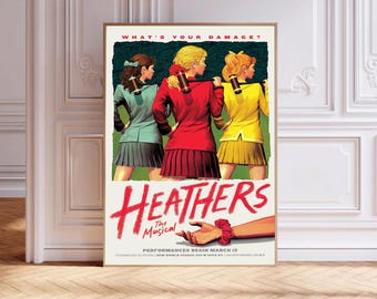Heathers,Movie Poster,Canvas Print,Wall Art,Room Decor,Canvas Painting Unframed