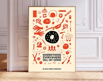 Everything Everywhere All At Once,Movie Poster,Canvas Print,Wall Art,Room Decor,Canvas Painting Unframed
