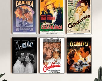 Casablanca (1943), filmposter, canvasprint, kunst aan de muur, kamerdecoratie, canvas schilderij ingelijst
