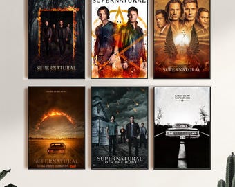 Supernatural, filmposter, canvas, kunst aan de muur, kamerdecoratie, canvas schilderij ingelijst