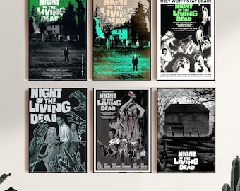 Night of the Living Dead, filmposter, canvasprint, kunst aan de muur, kamerdecoratie, canvas schilderij ingelijst