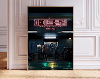 Fight Club, filmposter, canvas, kunst aan de muur, kamerdecoratie, canvas schilderij, ingelijst