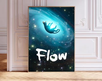 Flow, filmposter, canvas, kunst aan de muur, kamerdecoratie, canvas schilderij ingelijst