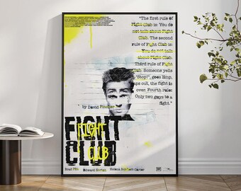 Fight Club,Movie Poster,Canvas Print,Wall Art,Room Decor,Canvas Painting Unframed
