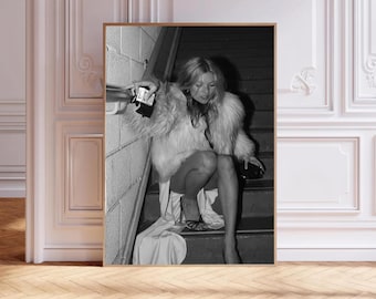 Kate Moss Poster,Canvas Print,Wall Art,Room Decor,Canvas Painting Unframed