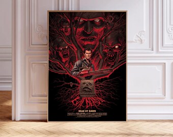Evil Dead II (1987), filmposter, canvasprint, kunst aan de muur, kamerdecoratie, canvas schilderij ingelijst