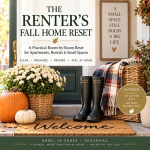 Renter's Fall Home Reset Planner | Apartment Organization Checklist (PDF)