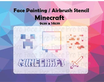 Mine Craft Schablone - Kinderschminken/Airbrush Tattoo