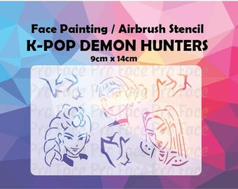 K-Pop Demon Hunters Stencil - Rumi, Mira, Zoey
