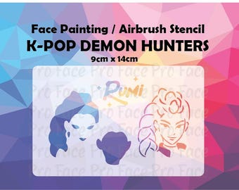 K-Pop Demon Hunters Stencil - Rumi (Face Painting / Airbrush)