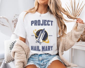 Chemise couleurs confort Project Hail Mary, t-shirt Ryland Grace, t-shirt science-fiction astromage, cadeau lecteur de l'espace, chemise de fan Andy Weir