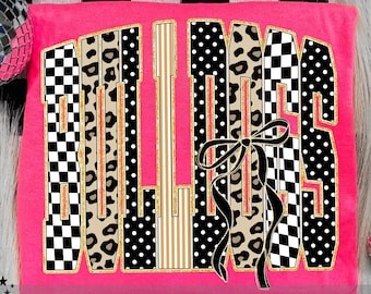 Bulldogs PNG, Leopardrutig Rosett Skolanda Design, Maskotskjorta PNG, Sublimeringsfil för Laganda