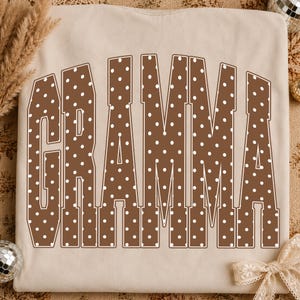Gramma png, neutraal polkadot gramma shirtontwerp, gramma-sublimatie, png, digitale download