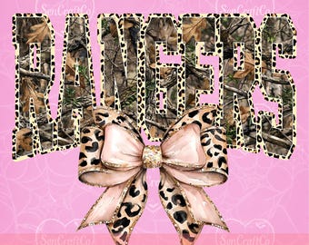 Rangers PNG, Camo Leopard Bow Mascot Shirt Design, School Spirit PNG, Game Day Sublimation File
