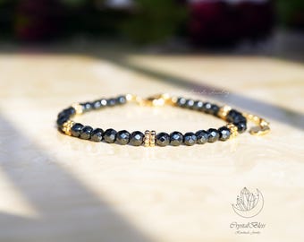 Bracelet Shamballa Gris Clair - Perles Strass Et Hématite - Unisexe - Neuf Avec étiquettes