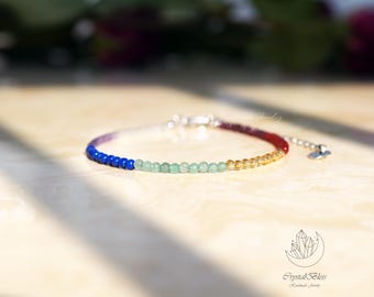 Echte zeven chakra kristallen armband voor vrouwen, sierlijke zeven chakra balans healing energie-uitlijning innerlijke harmonie kristallen sieraden armband