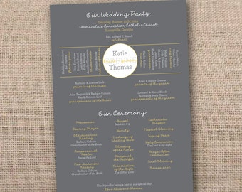 Corner Line Wedding Program Wedding Ceremony Card Ceremony Etsy