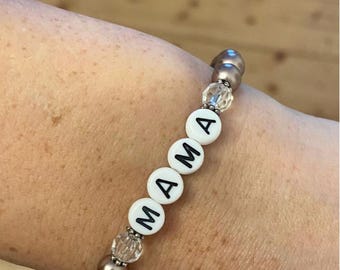 Personaliseerbare armband, armband met namen, Freundschaftsarmband, personalisierte armbanden, perlenarmband met naam, Geschenk Mama, Muttertag