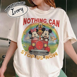Comfort Color Retro Runaway Railway Mickey Minnie Pluto Chuuby Shirt, Nothing Can Stop Us Now, Disney Ride Shirt, Disneyland Trip Tee YS1I23