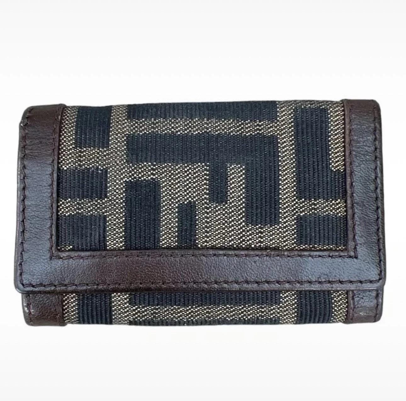 Fendi Key Holder - Etsy Fendi Zucchino Dark Brown PVC Monogram Key Holder main image 0