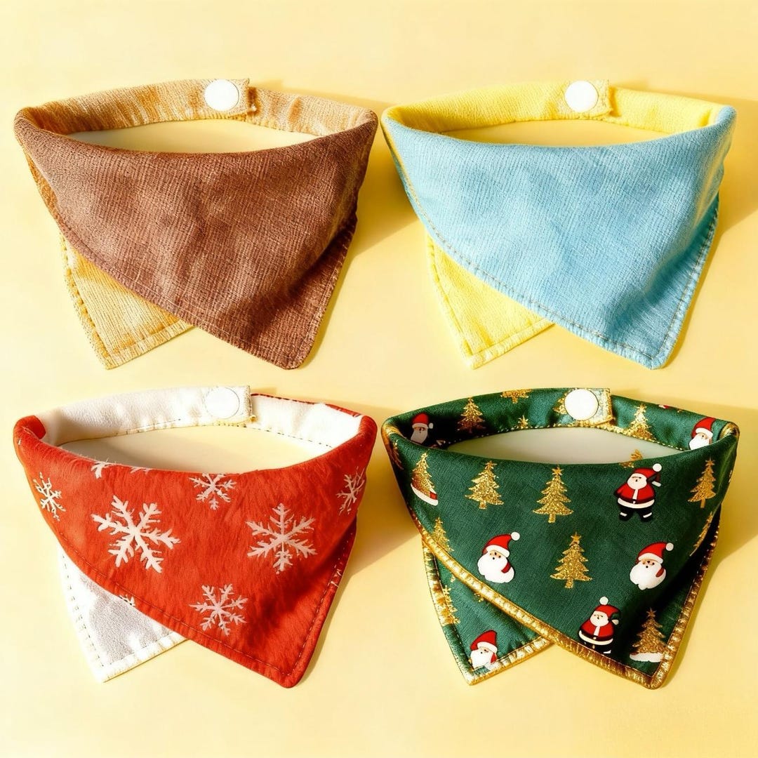 Bib Pattern Cat Easy Sewing Pattern - Cats and Dogs Bandana Bibs, Personalized Gift for ...